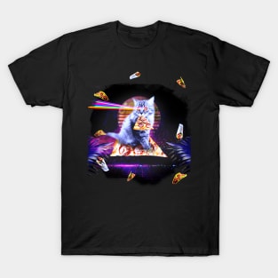 Synthwave Pizza Cat T-Shirt